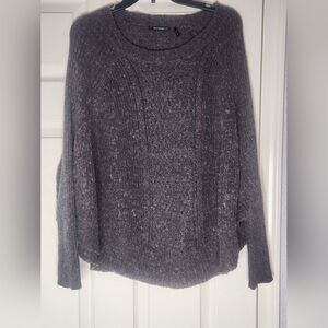 Daisy Fuentes XL Charcoal Heater WOOLBlend Knitted Lngslv Women's Sweater Poncho
